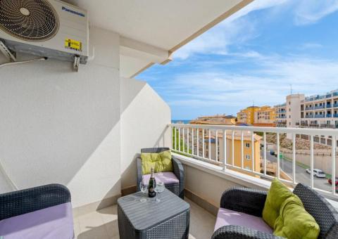 Apartment with 3 bedrooms and 2 bathrooms in Dehesa de Campoamor, Alicante.

Discover this beautiful apartment in Dehesa de Campoamor, offering a sea views and a peaceful setting just five minutes from La Glea Beach.

The spacious bedrooms feature built-in wardrobes, with two overlooking serene nature views, while the master bedroom boasts its own elegant en-suite. The bright living area opens onto a south-facing balcony, perfect for enjoying the breathtaking sea scenery. An American-style kitchen comes fully equipped with ample storage for everyday convenience. The community amenities add to the appeal, including a lush green pool area, tennis and padel courts, an outdoor recreation zone with ping-pong, basketball and mini football, as well as a private trail leading directly to the beach.

Built in 2016, this fully furnished, air-conditioned property also includes a lift, white goods, and is ideal as a smart investment or a tranquil home.

Bedrooms: 3
Bathrooms: 2
Build Size: 78 m2
Orientation: South
Year of construction: 2016

Air conditioning
Equipped kitchen
Fully furnished
White goods
Balcony
Lift
Sea views
Communal pool