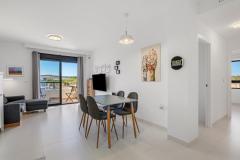 Corner apartment with 2 bedrooms and 2 bathrooms in San Miguel de Salinas, Alicante.

This charming corner apartment offers a perfect blend of tranquility, natural light, and modern comfort. 

Boasting two bedrooms and two bathrooms within a 61 m² open-plan layout, the property is flooded with sunlight thanks to its southwest orientation and features a spacious balcony ideal for relaxing and enjoying the surroundings. Fully furnished and move-in ready, it includes a private underground parking space, a generous storage room, and access to a large communal pool. 

Situated just minutes from Las Colinas Golf, the vibrant town center, and beautiful beaches of Orihuela Costa, this home is perfect as a holiday retreat, rental investment, or a permanent residence, offering exceptional value in a highly sought-after location. 

Bedrooms: 2
Bathrooms: 2
Build Size: 61 m2
Orientation: Southwest
Year of construction: 2022

Air conditioning
Communal pool
Fully furnished
Storage Room
Double glazing
Elevator
Video phone
Fitted kitchen
Close to golf
Close to shops
Close to schools
Underground parking
Open plan
Balcony