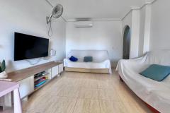 Top floor apartment with 2 bedrooms and 1 bathroom in Pilar de la Horadada (Mil Palmeras), Alicante.

This stunning apartment is situated just a few meters from the beach, it is surrounded by beautifully maintained green and landscaped areas, offering a peaceful and inviting environment.

The property boasts a spacious terrace on the main level, perfect for enjoying the Mediterranean climate with direct views of the communal pool. Inside, it features two bedrooms and a bathroom, along with a bright and airy living-dining room that opens directly onto the terrace, creating a sense of space and comfort. The fully equipped French-style kitchen is complemented by a practical separate laundry area.

Upstairs, there is a spectacular private solarium of 58 m2, ideal for sunbathing, relaxing, or setting up a chill-out zone, with views overlooking the pool area. The urbanization provides a tranquil setting with expansive landscaped communal gardens, making it suitable for both holidays and permanent residence.

Additional features include air conditioning, furniture, a garage space included in the price, a storage room, and the property is sold furnished. Constructed in 2003, the property has a total built area of 120 m2 and faces northeast.

This is a unique opportunity to enjoy coastal living in one of the most desirable areas of Mil Palmeras, with all the amenities and comforts to make everyday life enjoyable.

Bedrooms: 2
Bathroom: 1
Build Size: 120 m2
Orientation: Northeast
Year of construction: 2003

Air conditioning
Community pool
Fully furnished
Solarium
Garage (included in price)
Terrace
Wardrobes cupboard
Washing room
Storeroom