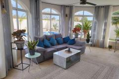 Villa with 5 bedrooms and 3 bathrooms in Torrevieja (La Siesta), Alicante.

This stunning villa located in the desirable La Siesta neighborhood of Torrevieja, Alicante, offers a rare opportunity to own a beautifully renovated, turnkey property with exceptional versatility and investment potential. Situated on an impressive 800 m² corner plot, the residence seamlessly combines contemporary comfort with Mediterranean charm, making it perfect for families, holidaymakers, or investors seeking a high-yield rental property.

The villa comprises two fully independent homes, providing flexible living arrangements or rental options. The first residence features two spacious double bedrooms, a modern bathroom finished with high-quality fittings, a practical laundry room, and a bright, inviting sunroom ideal for relaxing mornings or casual gatherings. The second residence boasts three generously sized bedrooms, two stylish bathrooms, and an open-plan living area that promotes a seamless flow, perfect for modern family life or entertaining guests. Both units are equipped with ducted air conditioning and a comprehensive security system with cameras, ensuring comfort and peace of mind throughout the year.

Externally, the property is a private outdoor oasis designed for Mediterranean living. Enclosed by 2-meter privacy walls, it offers a tranquil environment to enjoy the Spanish lifestyle. At its center is a resort-style swimming pool measuring 10 by 5 meters, ideal for leisure and family fun. The outdoor entertainment zone is fully equipped with a professional outdoor bar and kitchen, electric blinds for shade control, and a large 60-inch television, creating an ideal space for social gatherings. Additional features include a Weber BBQ area and a pellet boiler, ensuring comfort during cooler months.

Practical amenities include a large covered carport, electric gates and doors, and multiple side entrances for effortless access. The location in La Siesta places residents close to lively bars and restaurants just 50 meters away, while the stunning beaches of Torrevieja are only 4 km from the property. Daily essentials, shops, and transport links are conveniently nearby, making this an ideal base for both permanent living and holiday rentals.

A significant advantage of this property is its existing tourist rental license, allowing for immediate operation as a legal holiday rental. Currently generating around €4,500 per week, the villa demonstrates its strong earning potential in one of Costa Blanca’s most competitive markets. The combination of high-quality renovations, dual-living layout, and prime location makes this villa an outstanding investment opportunity with long-term financial security.

Bedrooms: 5
Bathrooms: 3
Build size: 186 m2
Plot size: 800 m2

Air conditioning (ducted)
Electric gates and doors
Two independent homes
Corner plot
Laundry room
BBQ area
Electric blinds
Fully renovated
Turn key property
Private pool
Tourist licence
Guest Apartment