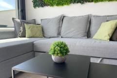 Penthouse with 2 bedrooms and 2 bathrooms in Orihuela Costa (Villamartin), Alicante.

Discover this exceptional penthouse offering a perfect blend of modern comfort and relaxed Mediterranean living. This bright and spacious apartment features two bedrooms and two bathrooms, encompassing a total build size of 97 square meters on the third floor, with a desirable south-facing orientation that ensures plenty of natural sunlight throughout the day. Constructed in 2020, the property combines contemporary design with practical amenities, making it an ideal home or holiday retreat.

Step inside to find an open-plan American kitchen fully equipped with all necessary appliances, seamlessly connected to a welcoming living space. The apartment’s large windows and terrace provide stunning views of the lush communal gardens and inviting swimming pool, creating a tranquil backdrop for everyday life. The spacious terrace and expansive solarium, furnished with an aluminum lounge set, sun loungers, and a canvas pergola, offer the perfect outdoor oasis for sunbathing, entertaining, or simply unwinding under the warm Costa Blanca sun.

The interior is climate-controlled with air conditioning, ensuring comfort year-round. The property comes fully furnished, ready for immediate move-in, and features modern conveniences such as white goods, an intercom system, reinforced security door, and elevator access. For added convenience, a private garage and basement provide ample parking and storage options.

Located within close proximity to Villamartin Plaza and renowned golf courses, this residence offers a luxurious, relaxed lifestyle in a sought-after area. Whether you’re seeking a permanent home or a holiday escape, this property truly has it all. All that’s missing is your good mood—come and enjoy the sunny Costa Blanca in style.

Bedrooms: 2
Bathrooms: 2
Build Size: 97 m2
Floor: 3rd
Orientation: South
Year of construction: 2020

Air conditioning
Fully furnished
Elevator
Balcony
White goods
Garage
Communal pool
Intercom
Reinforced door
Solarium
Basement
Terrace