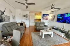 Villa with 2 bedrooms and 1 bathroom in Torrevieja (El Chaparral), Alicante.

Renovated villa offering modern living in a peaceful location. 

This single-level, south-facing property is set on a spacious plot within the desirable La Siesta / El Chaparral urbanization. The villa features a bright, open-plan living and dining area with a cozy corner fireplace, a well-appointed kitchen with a separate laundry area, and a large master bedroom with fitted wardrobes and patio access to the garden. The twin bedroom also includes fitted wardrobes and can comfortably accommodate a double bed. 

External stairs lead to a private solarium with scenic views of the Pink Lake, perfect for relaxing or enjoying the sun. The covered terrace provides an ideal space for outdoor dining and entertaining. The front garden offers privacy with high walls, while the rear access from a quiet street allows for additional parking and potential space for a private pool. The property benefits from air conditioning throughout, and is sold furnished. Located within walking distance of bars, restaurants, supermarkets, and public transport, with easy access to beaches and Habaneras Shopping Centre, this villa combines comfort, convenience, and style. 

Built in 1996, it is a fantastic opportunity for those seeking a low-maintenance, modern home in a sought-after area.

Bedrooms: 2
Bathroom: 1
Build Size: 74 m2
Plot: 169 m2
Orientation: South
Year of construction: 1996

Air conditioning
Fireplace
Terrace
Garden
Off road parking
Fully furnished