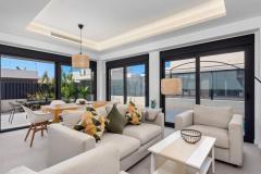 Semi detached with 3 bedrooms and 2 bathrooms in San Fulgencio (La Marina), Alicante.

Discover this modern semi-detached villa, offering a perfect blend of comfort and style. Built in 2022, this contemporary property features three spacious bedrooms and two bathrooms, making it ideal for families or investors. Set on a private plot of 129 m², the house boasts a private swimming pool and outdoor areas designed for relaxation and leisure. 

The open-plan living area on the ground floor connects seamlessly to the garden through large windows, flooding the space with natural light. The ground level also includes two bedrooms, a bathroom, and a utility room, providing practicality and comfort. Upstairs, the master bedroom with an en-suite bathroom opens onto a large terrace, perfect for enjoying sunny days. 

Additional features include air conditioning, a roof terrace, a storeroom, a pergola, and a gated entrance, ensuring privacy and convenience. Located in a peaceful area, this property offers a modern standard of living with a functional layout, making it suitable for permanent residence or as a smart investment opportunity. Close to local amenities and the beach, this Alicante property combines quality construction, attractive outdoor space, and excellent potential for its new owners.

Bedrooms: 3
Bathrooms: 2
Build Size: 226 m2
Plot: 129 m2
Orientation: West
Year of construction: 2022

Air conditioning
Private pool
Furnished
Terrace
Roof terrace
Storeroom
Pergola
Washing room
Gated